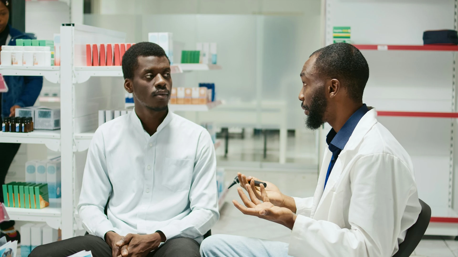 Caseworker meeting with a client